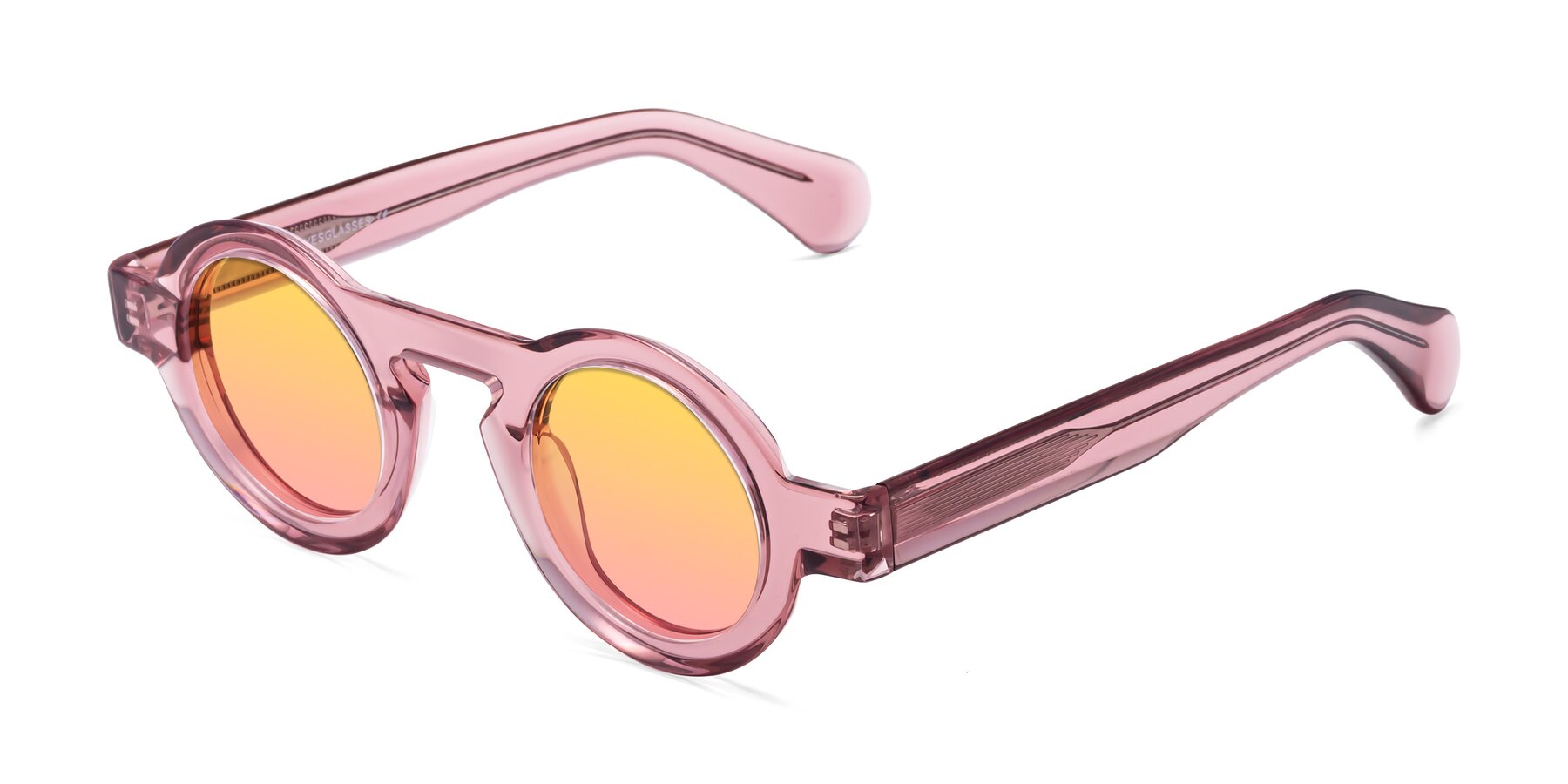 Angle of Oboe in Translucent Pink with Yellow / Pink Gradient Lenses