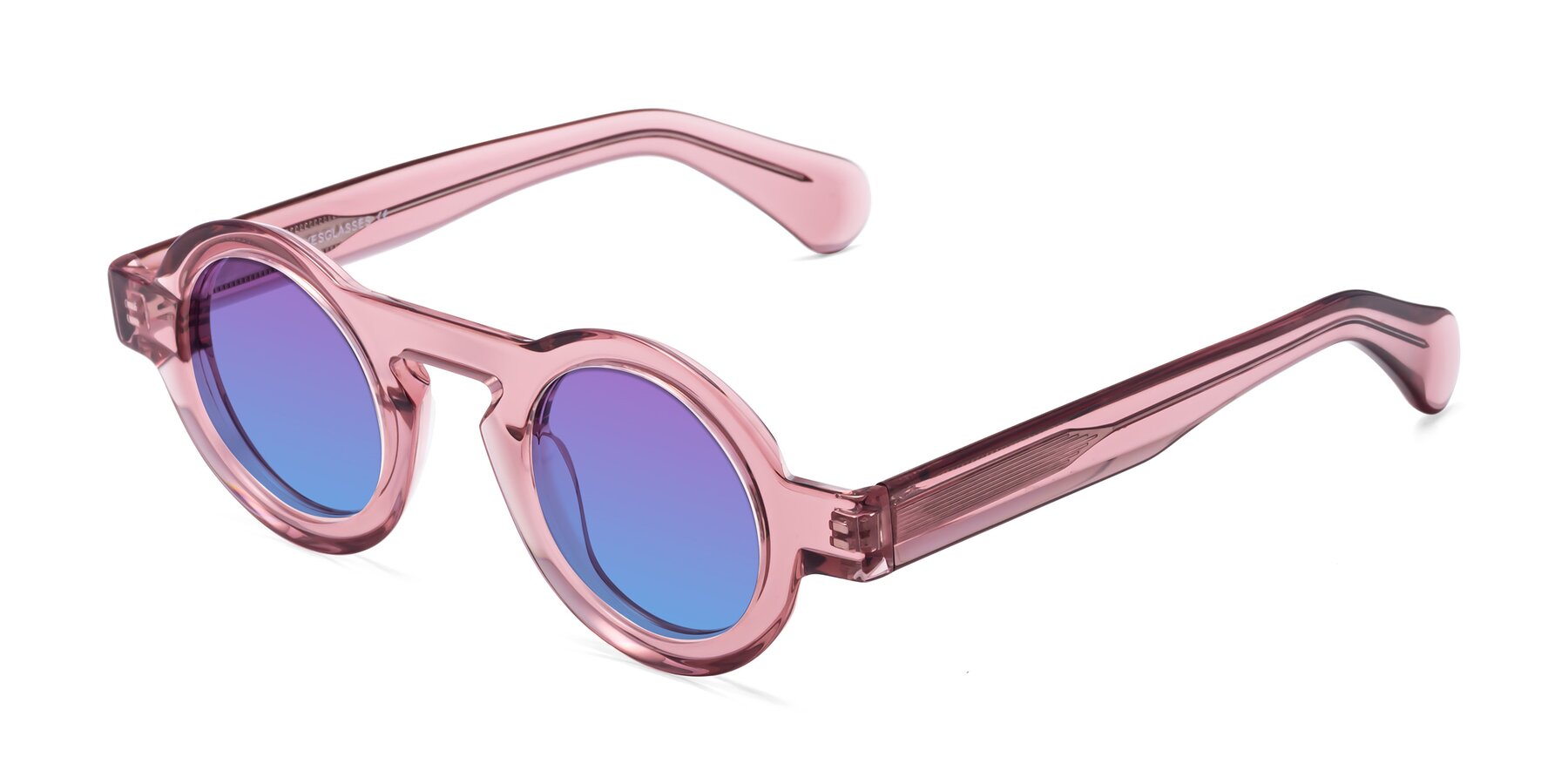 Angle of Oboe in Translucent Pink with Purple / Blue Gradient Lenses