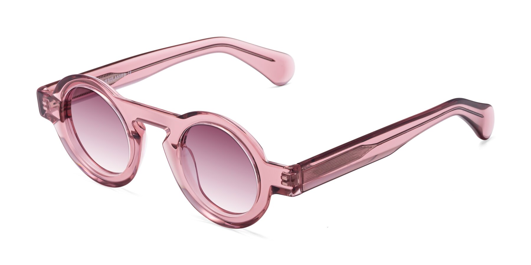 Angle of Oboe in Translucent Pink with Wine Gradient Lenses