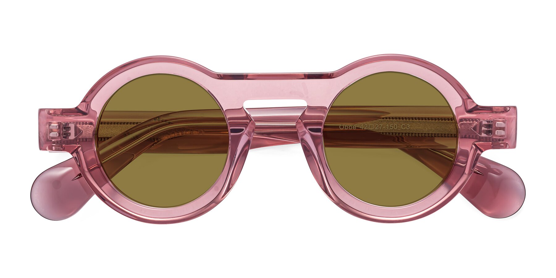 Folded Front of Oboe in Translucent Pink with Brown Polarized Lenses