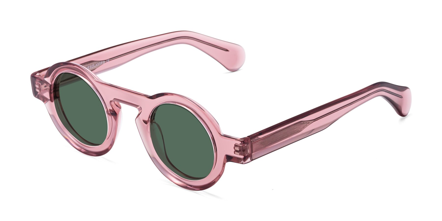 Angle of Oboe in Translucent Pink with Green Polarized Lenses