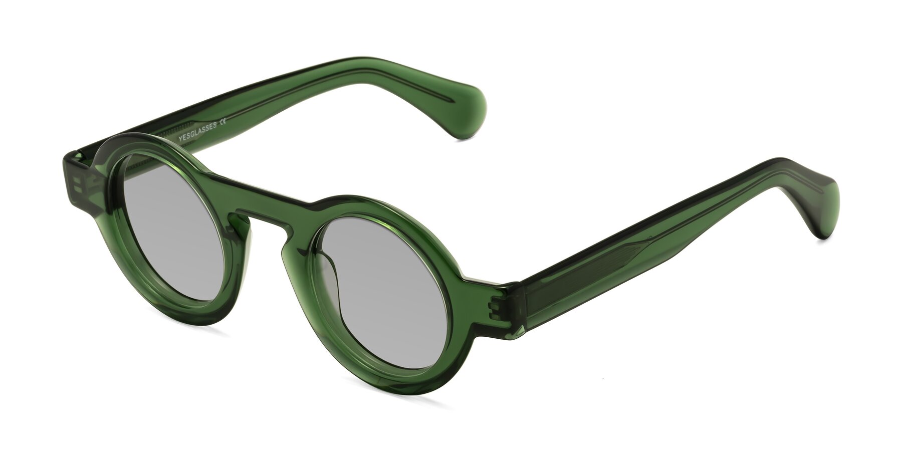 Angle of Oboe in Jade Green with Light Gray Tinted Lenses