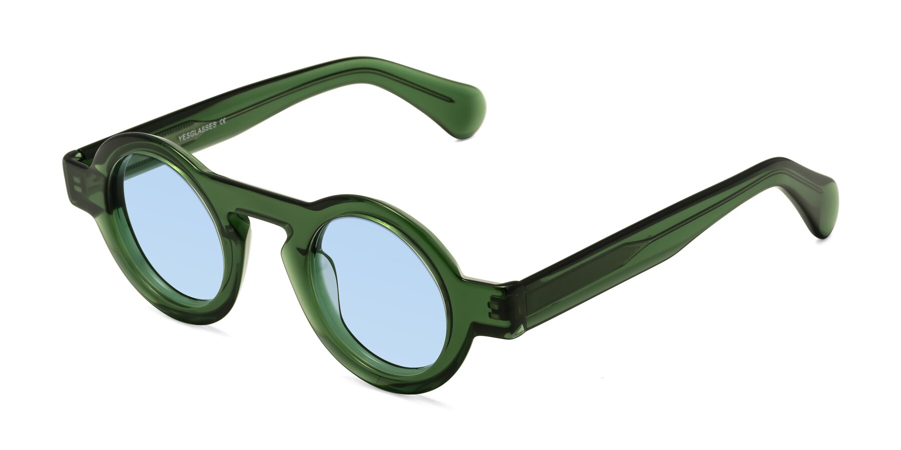 Angle of Oboe in Jade Green with Light Blue Tinted Lenses
