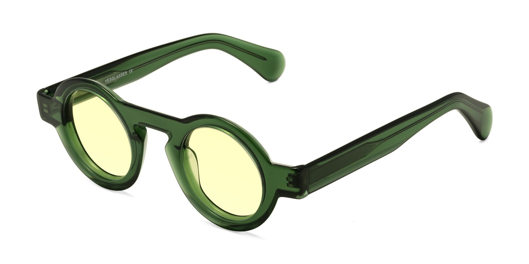 Angle of Oboe in Jade Green with Light Yellow Tinted Lenses