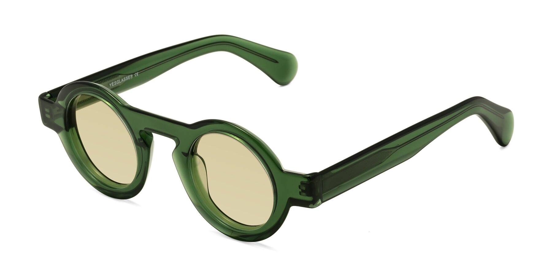 Angle of Oboe in Jade Green with Light Champagne Tinted Lenses