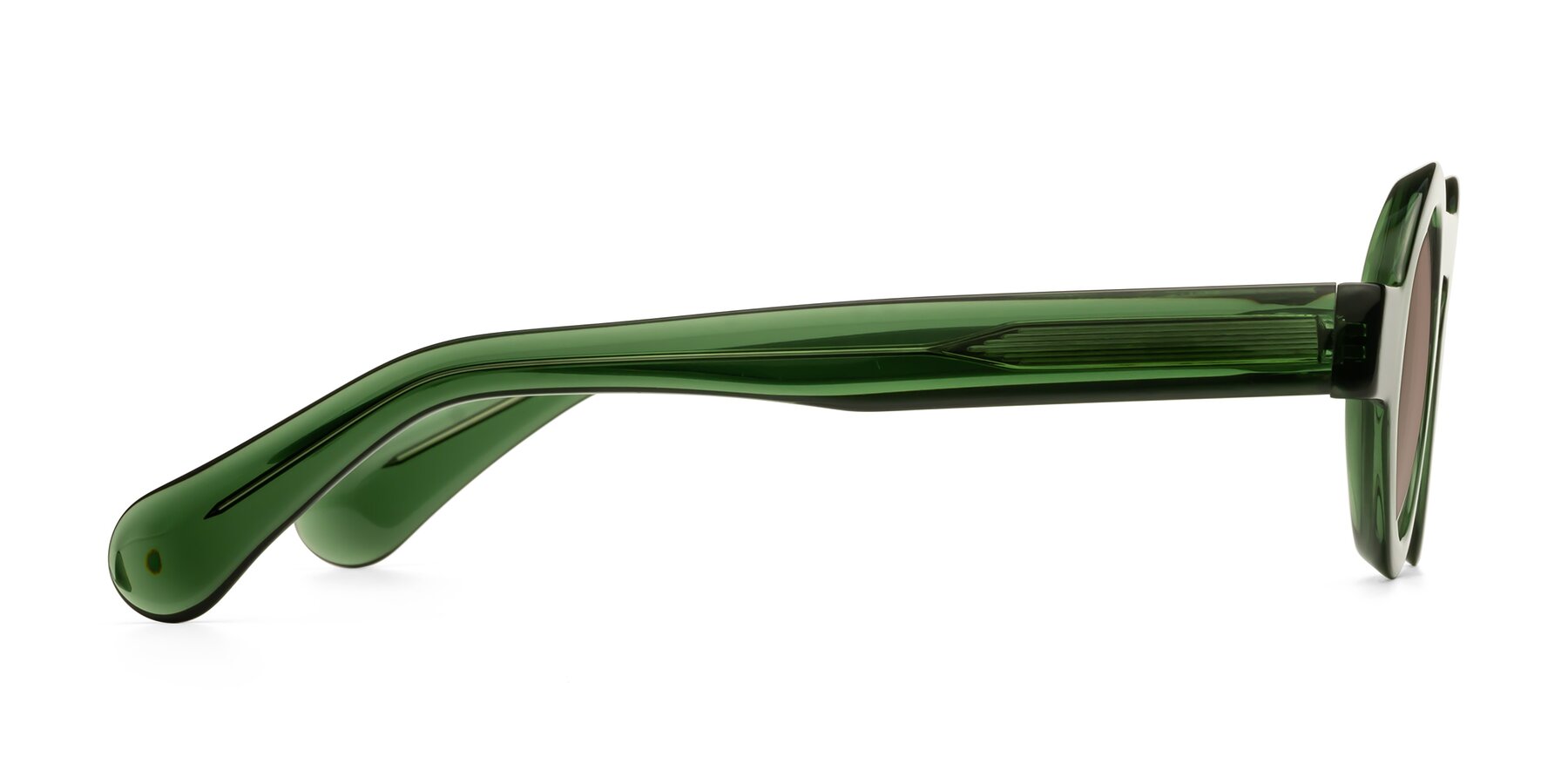 Side of Oboe in Jade Green with Medium Brown Tinted Lenses