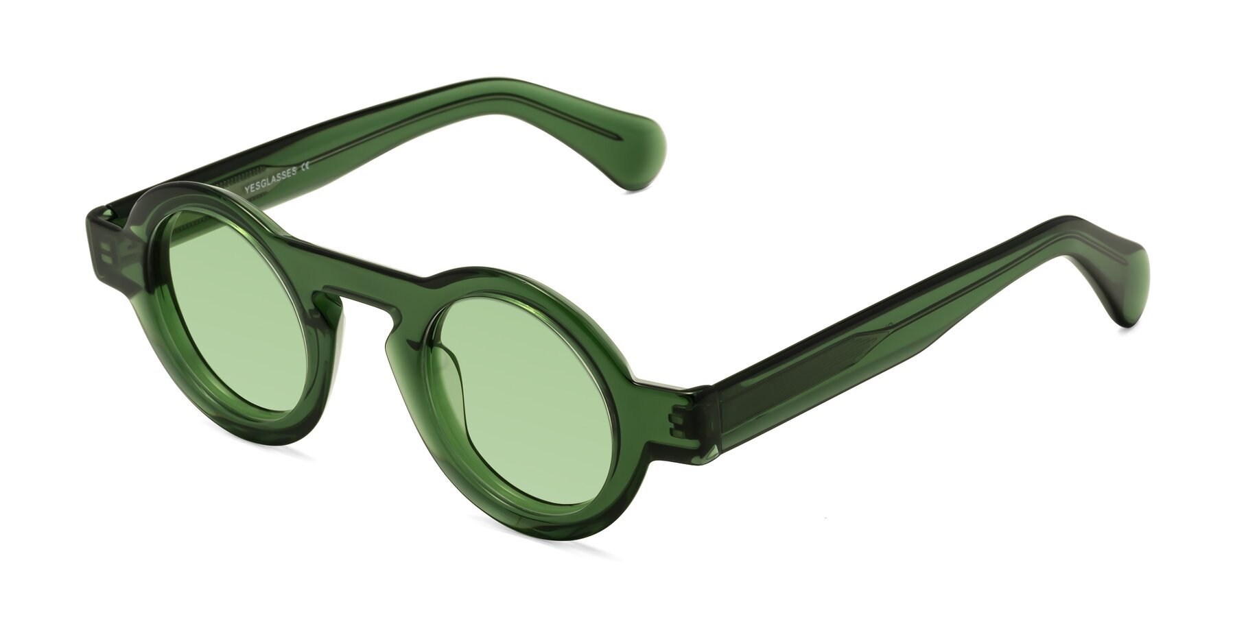 Angle of Oboe in Jade Green with Medium Green Tinted Lenses
