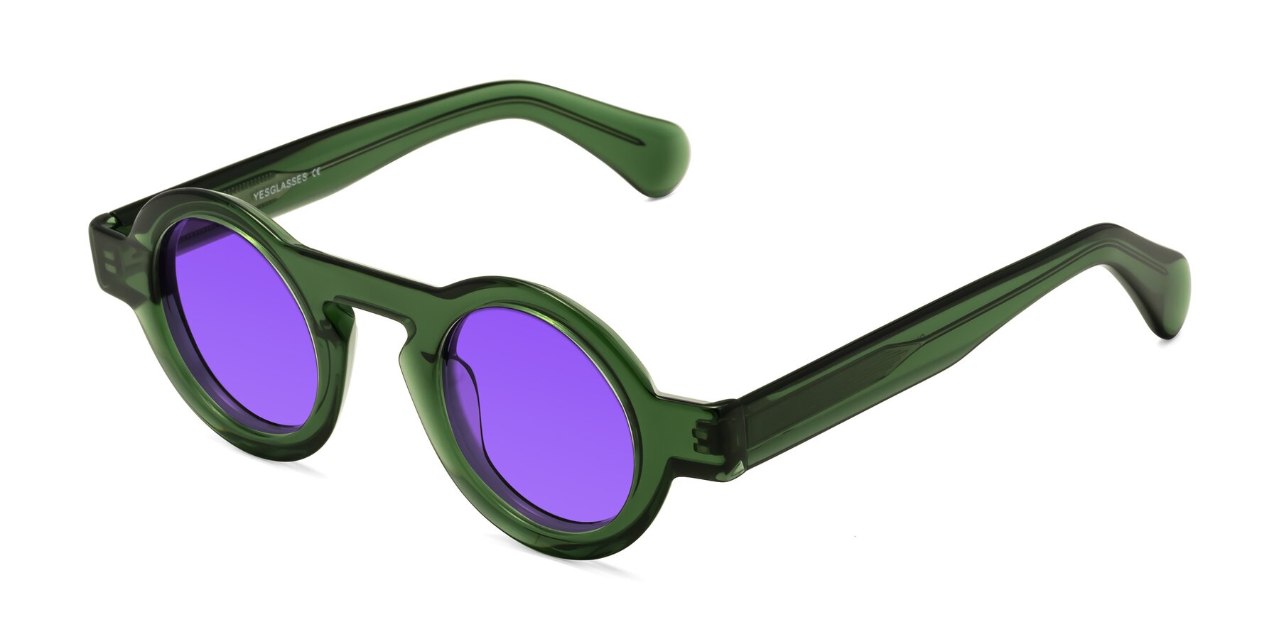 Angle of Oboe in Jade Green with Purple Tinted Lenses