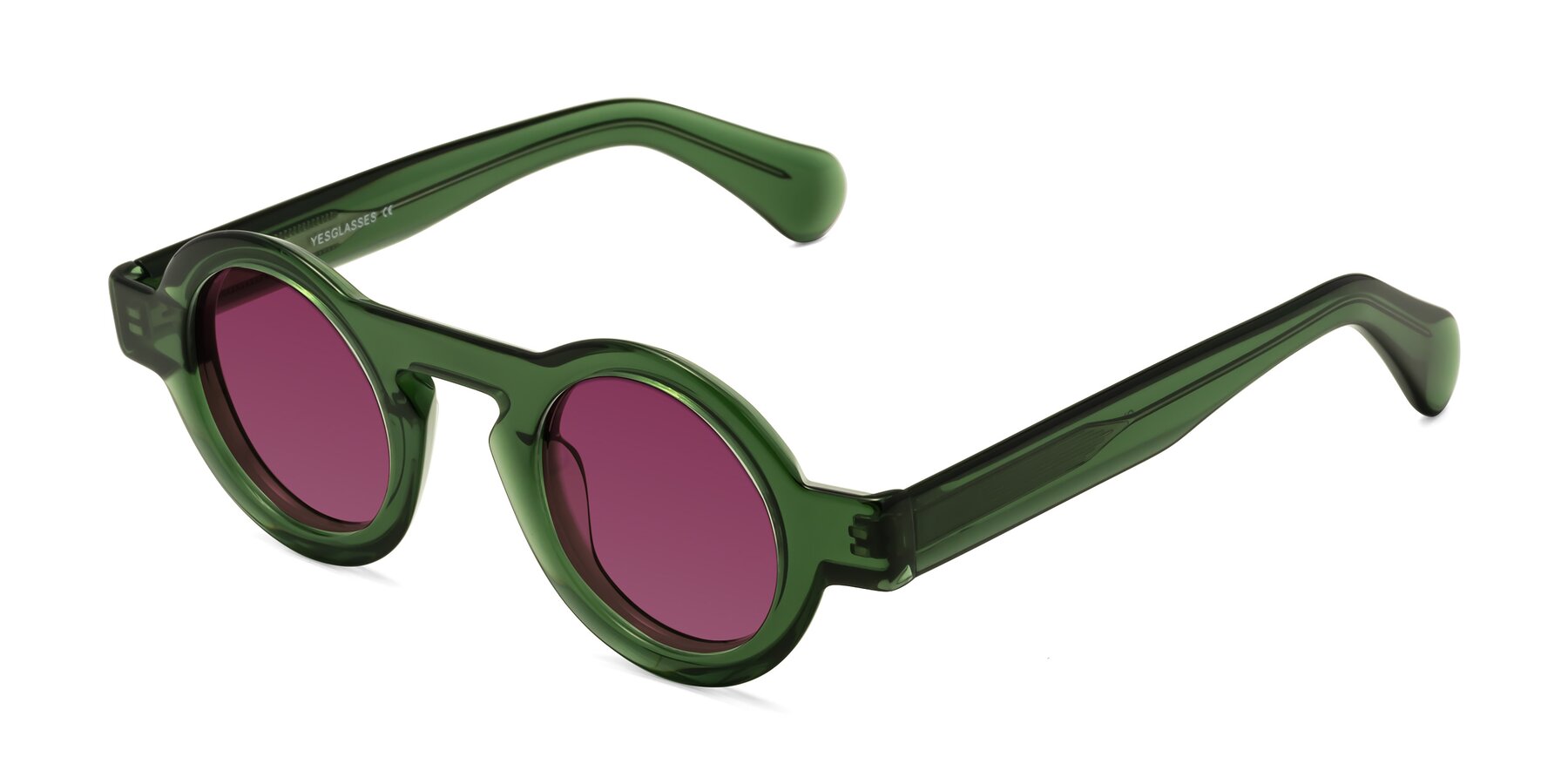 Angle of Oboe in Jade Green with Wine Tinted Lenses