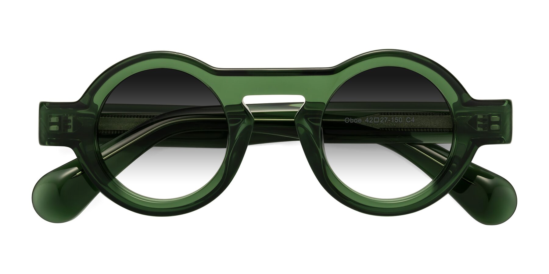 Folded Front of Oboe in Jade Green with Gray Gradient Lenses