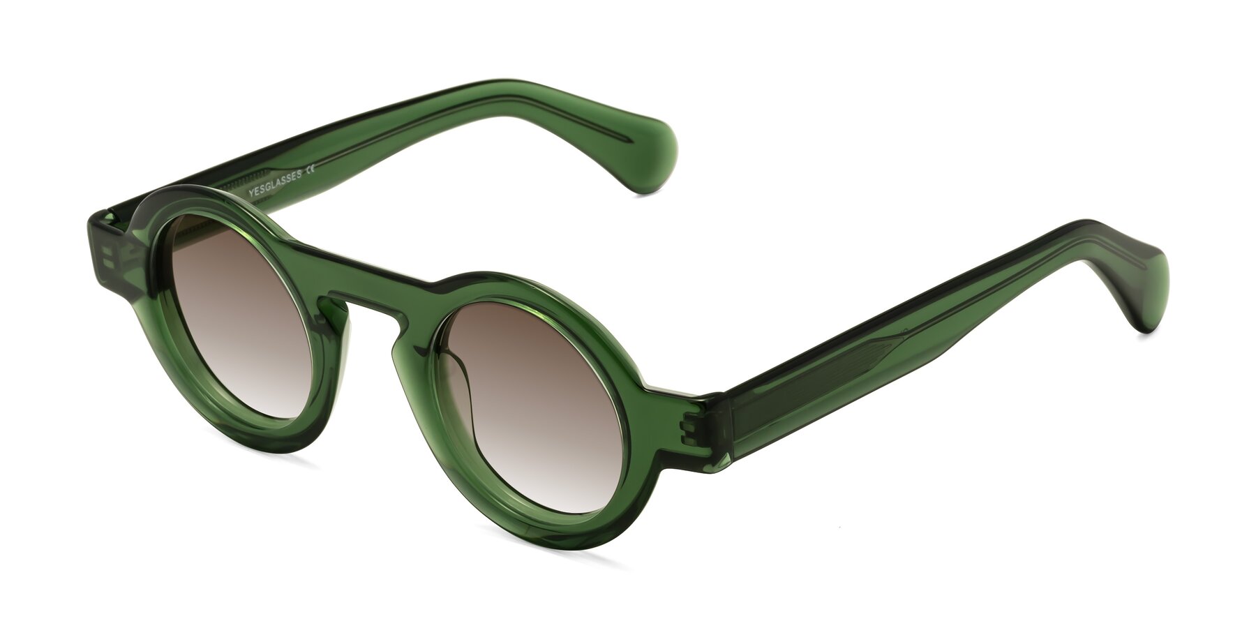 Angle of Oboe in Jade Green with Brown Gradient Lenses