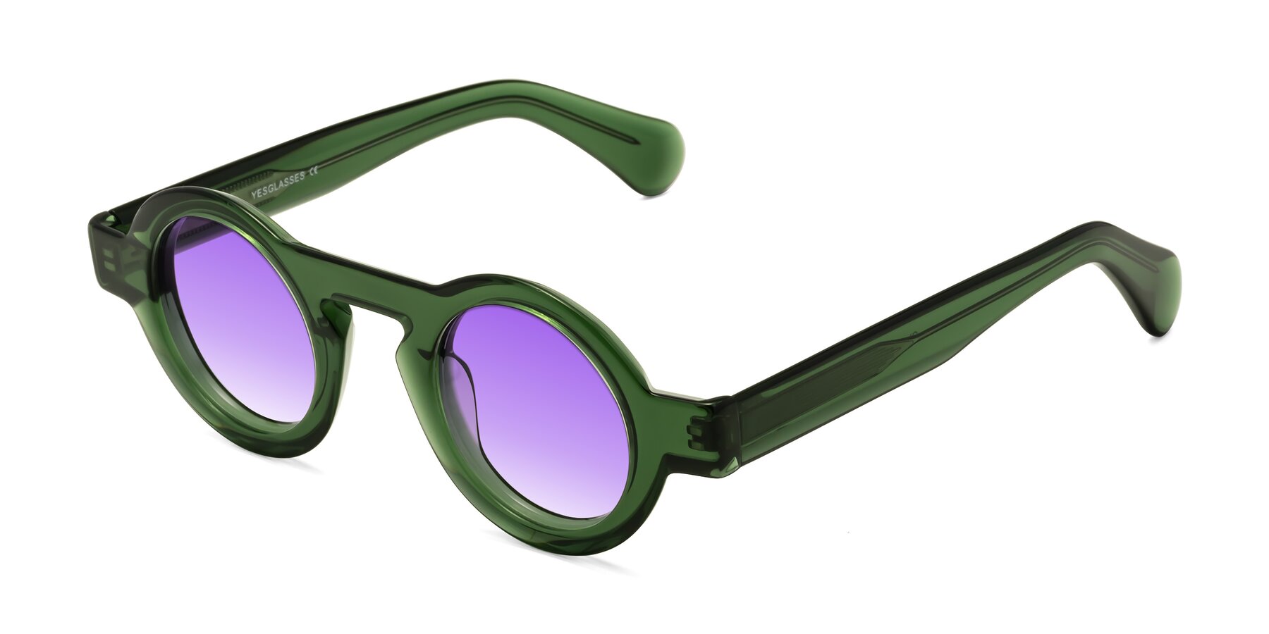 Angle of Oboe in Jade Green with Purple Gradient Lenses