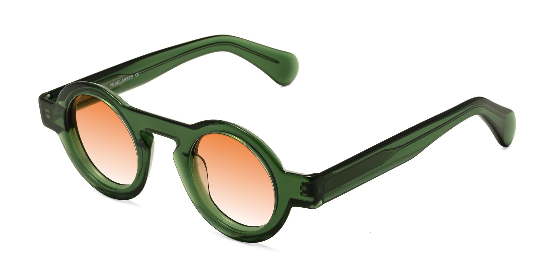 Angle of Oboe in Jade Green with Orange Gradient Lenses
