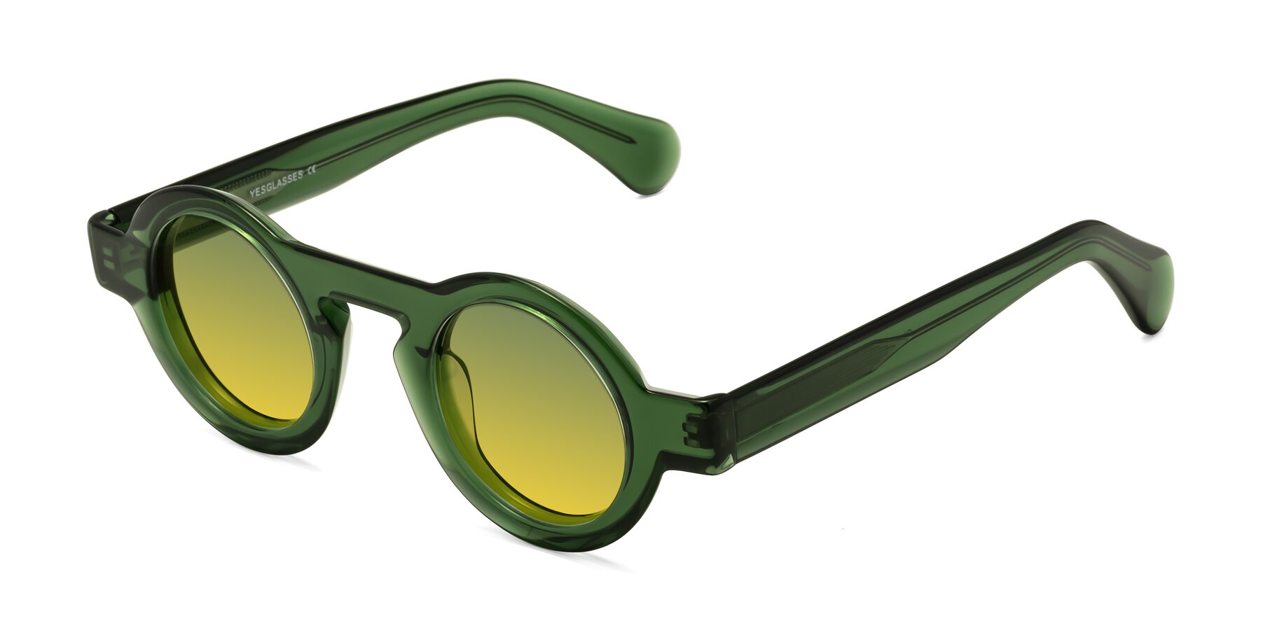 Angle of Oboe in Jade Green with Green / Yellow Gradient Lenses
