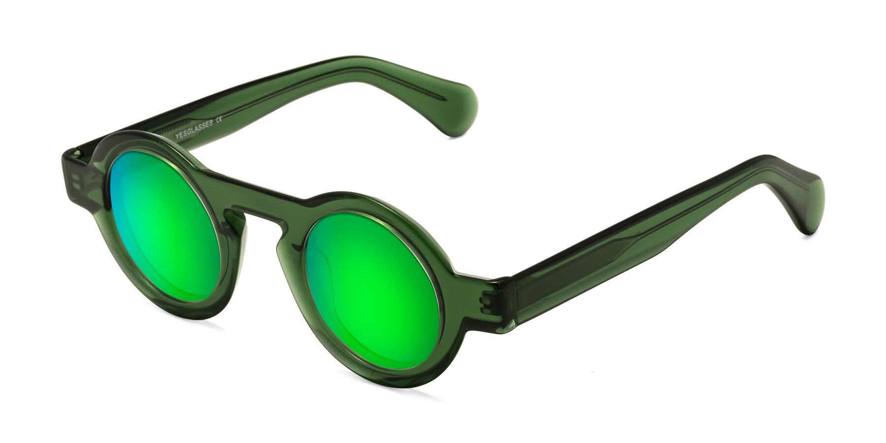 Angle of Oboe in Jade Green with Green Mirrored Lenses