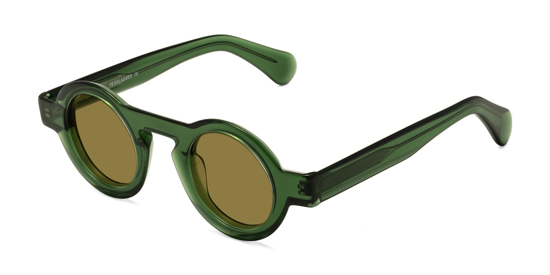 Angle of Oboe in Jade Green with Brown Polarized Lenses