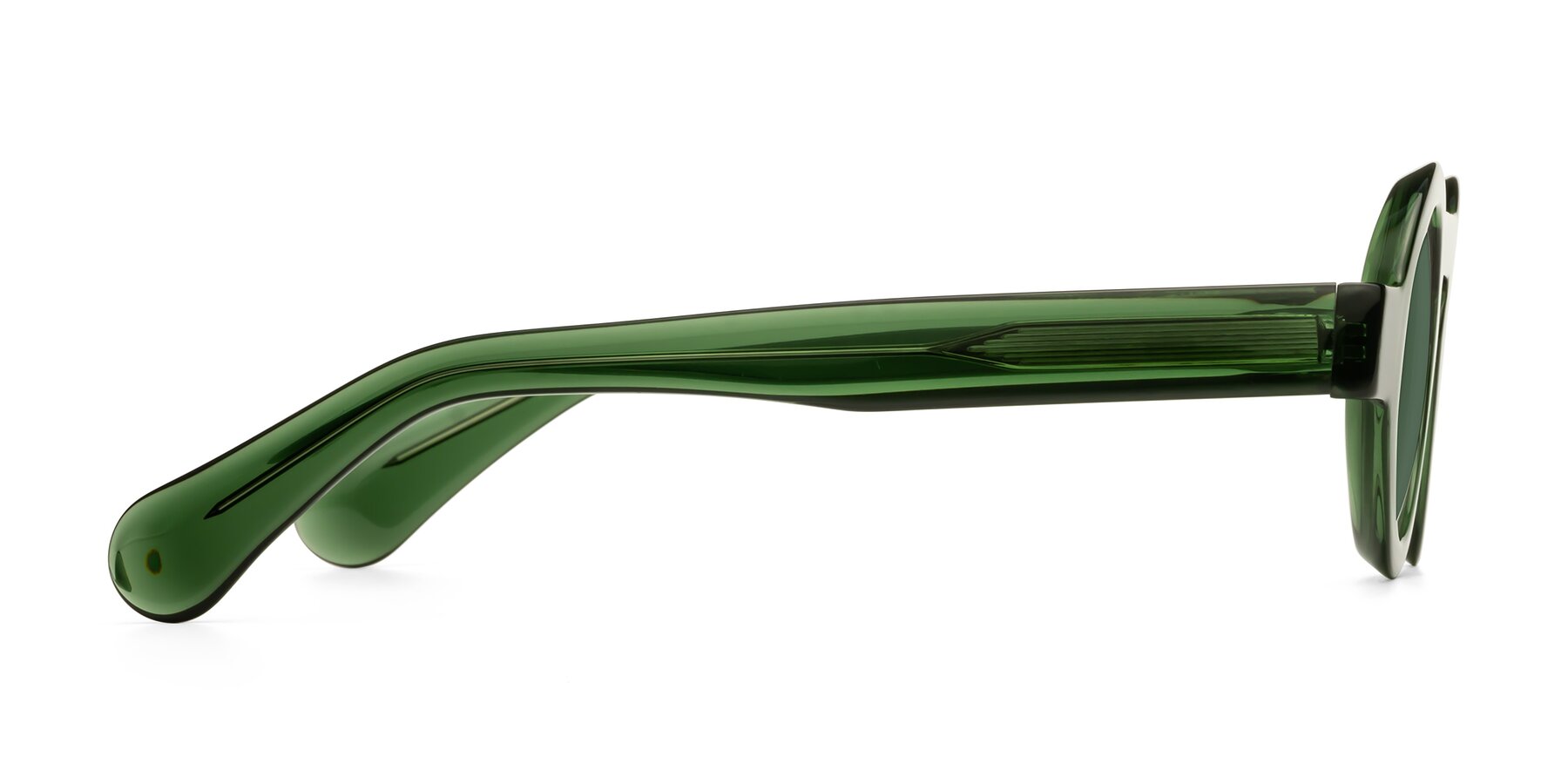 Side of Oboe in Jade Green with Green Polarized Lenses