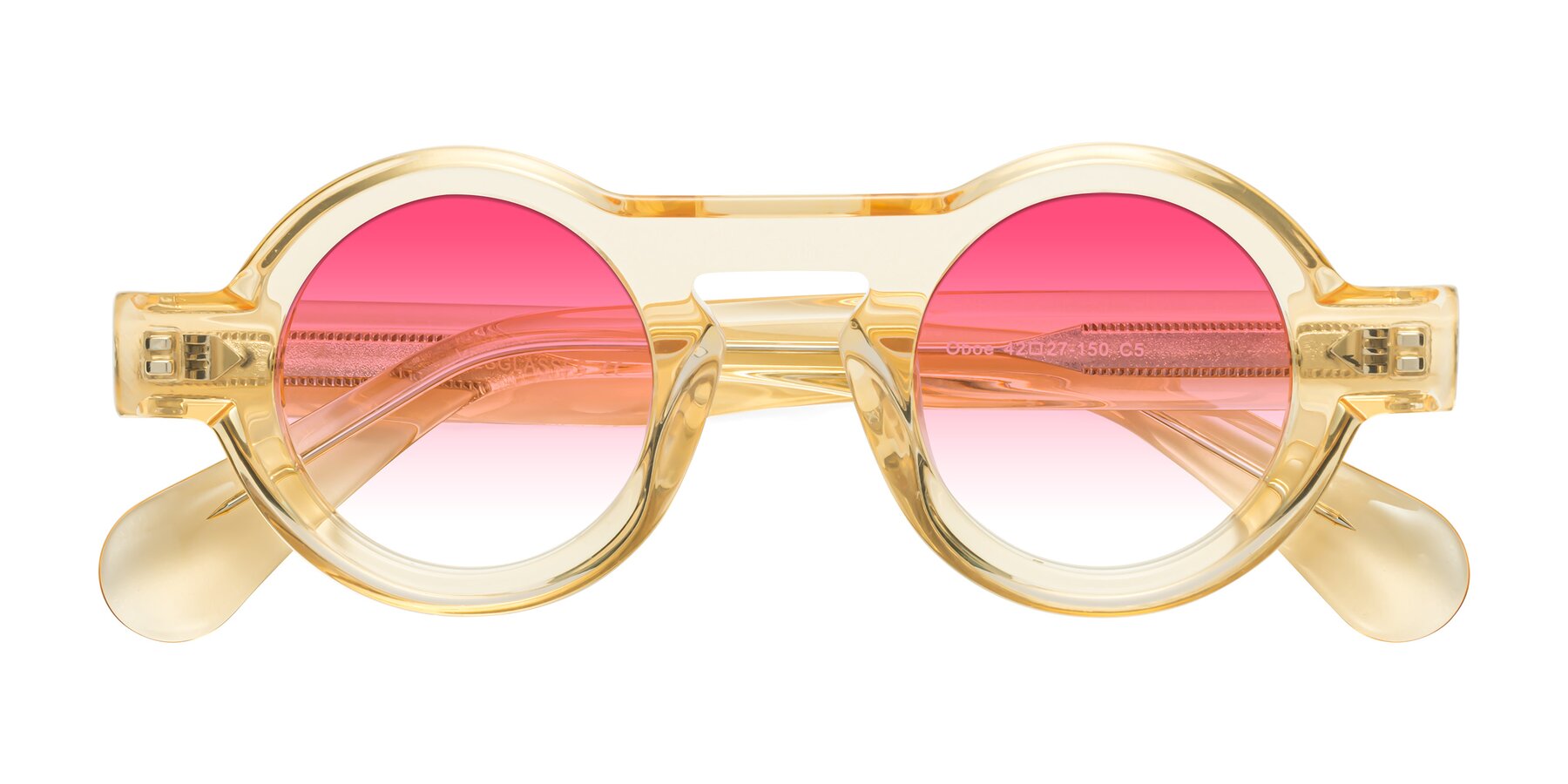 Folded Front of Oboe in Champagne with Pink Gradient Lenses