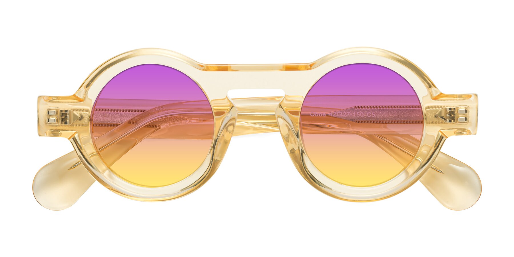 Folded Front of Oboe in Champagne with Purple / Yellow Gradient Lenses