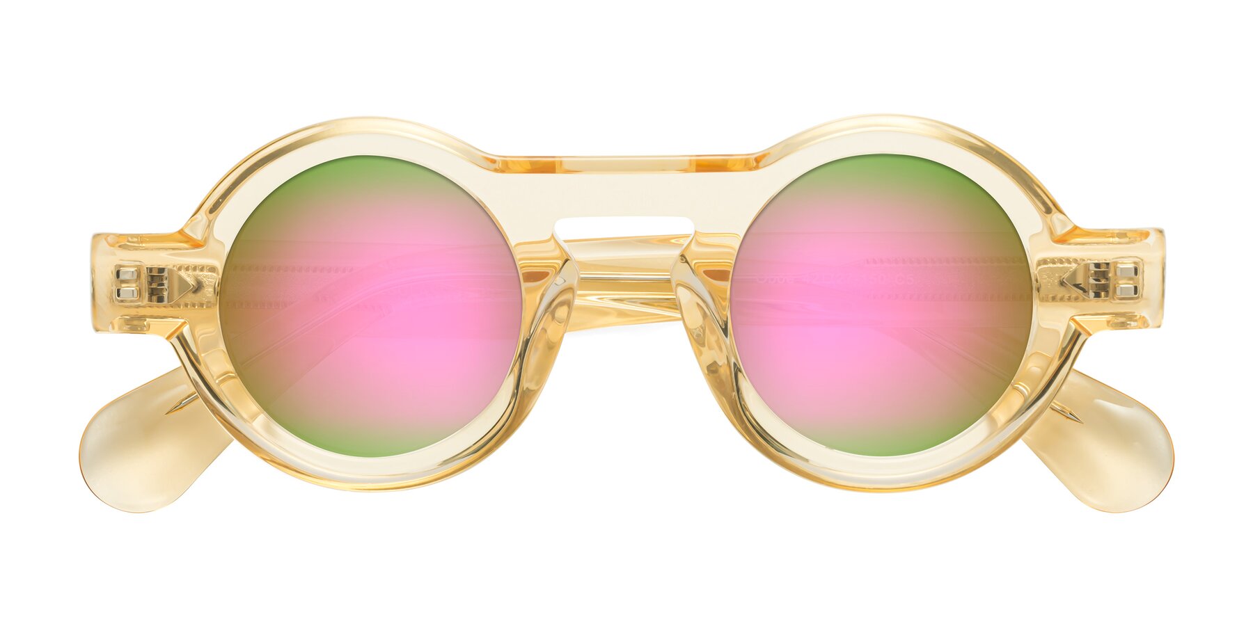 Folded Front of Oboe in Champagne with Pink Mirrored Lenses