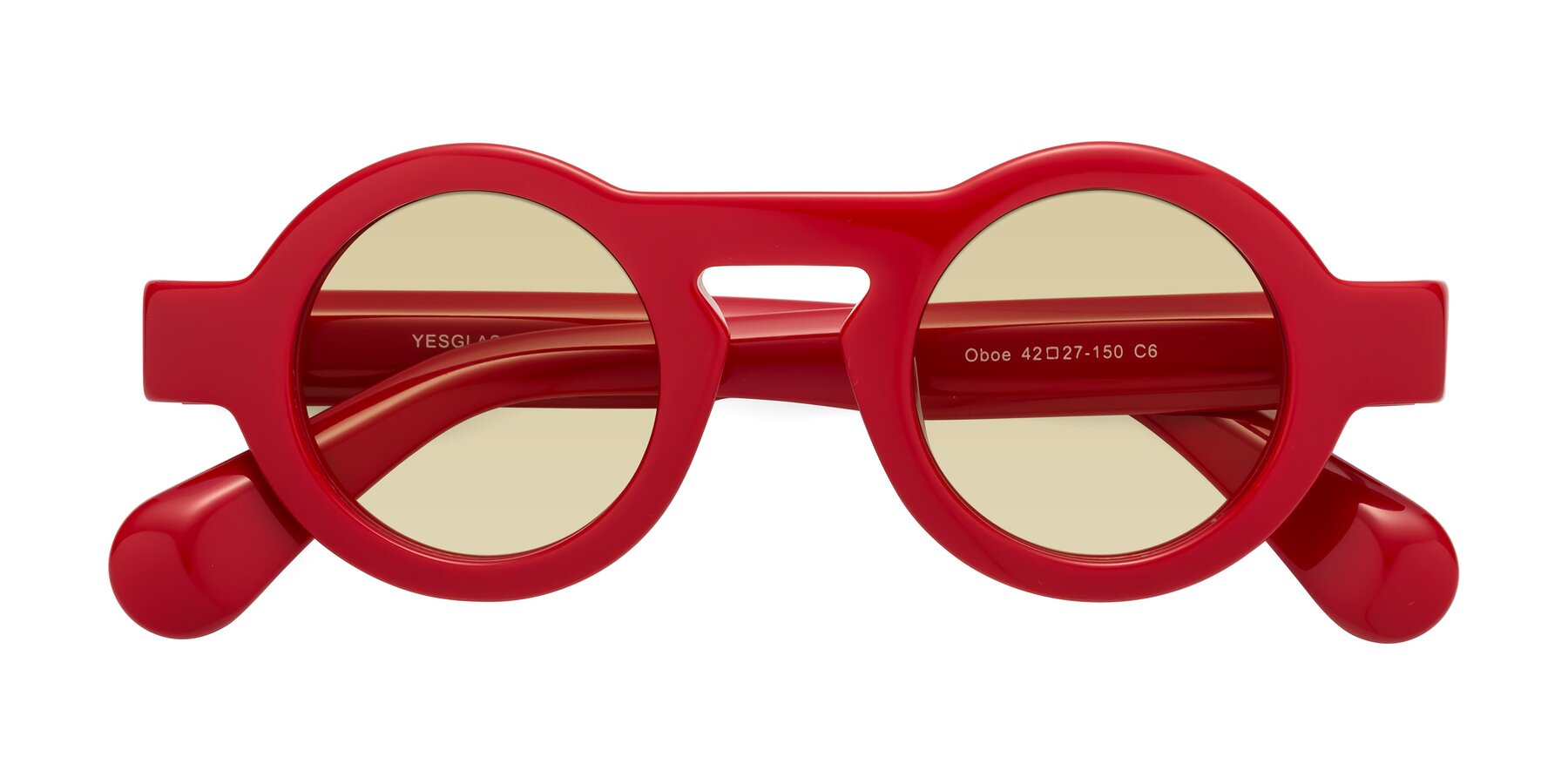 Folded Front of Oboe in Red with Light Champagne Tinted Lenses