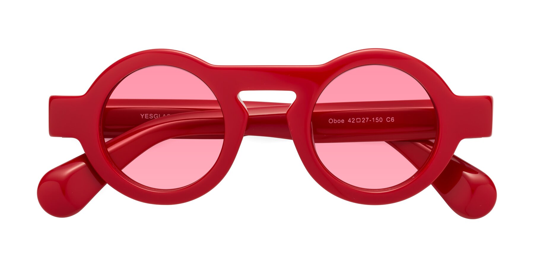 Folded Front of Oboe in Red with Pink Tinted Lenses