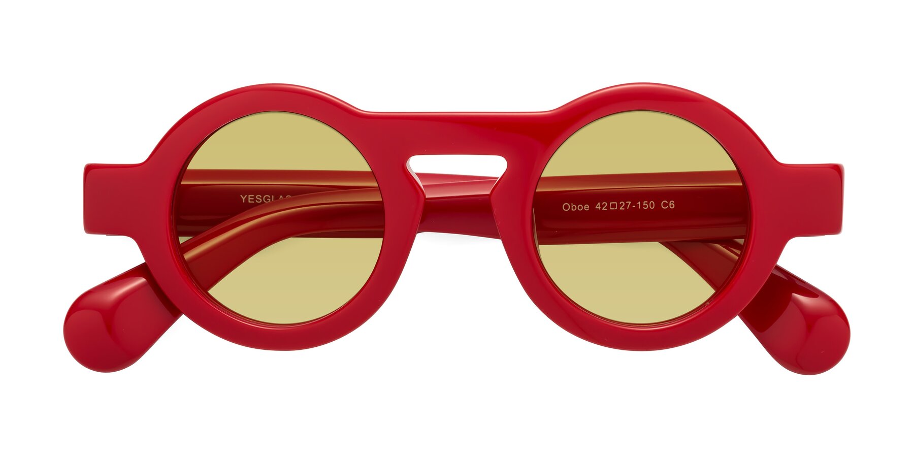 Folded Front of Oboe in Red with Medium Champagne Tinted Lenses