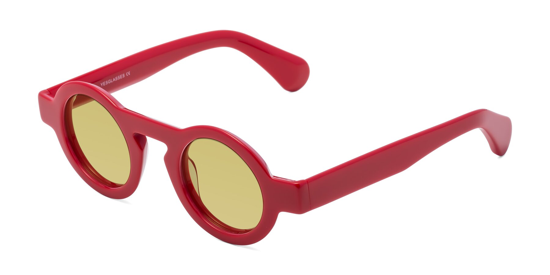 Angle of Oboe in Red with Medium Champagne Tinted Lenses