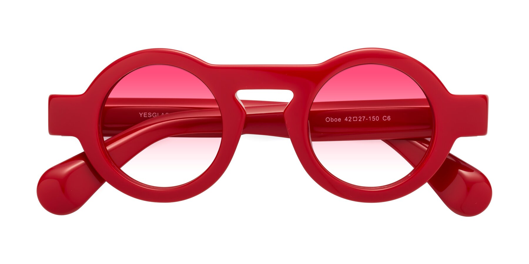 Folded Front of Oboe in Red with Pink Gradient Lenses