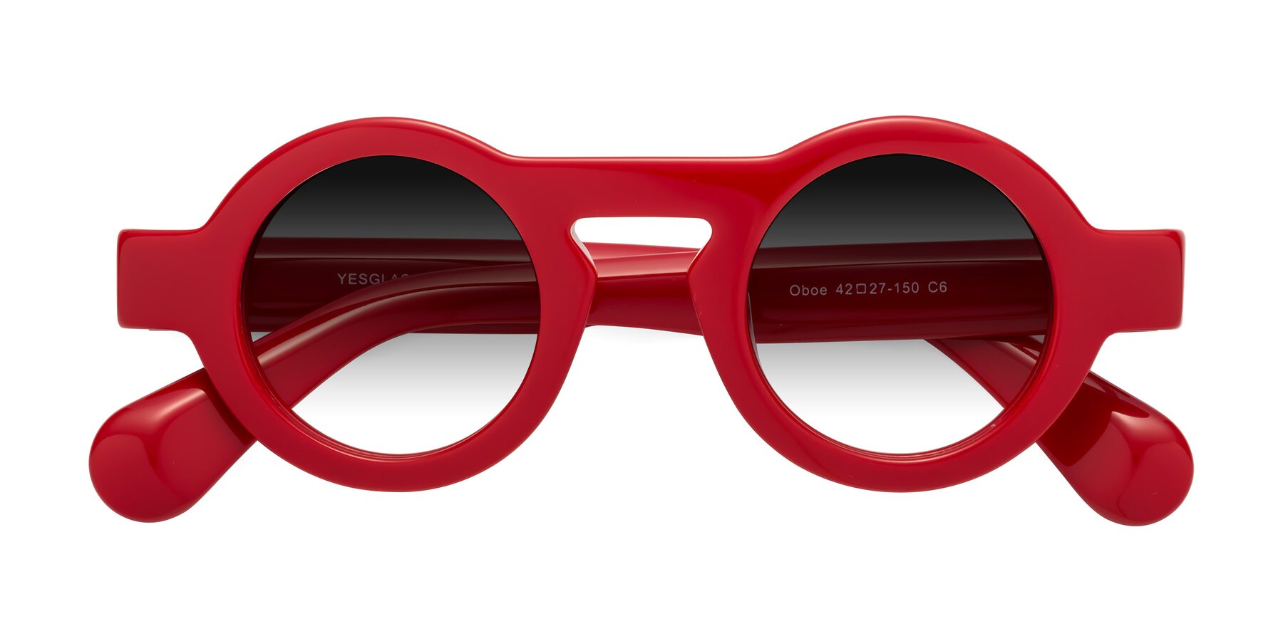 Folded Front of Oboe in Red with Gray Gradient Lenses