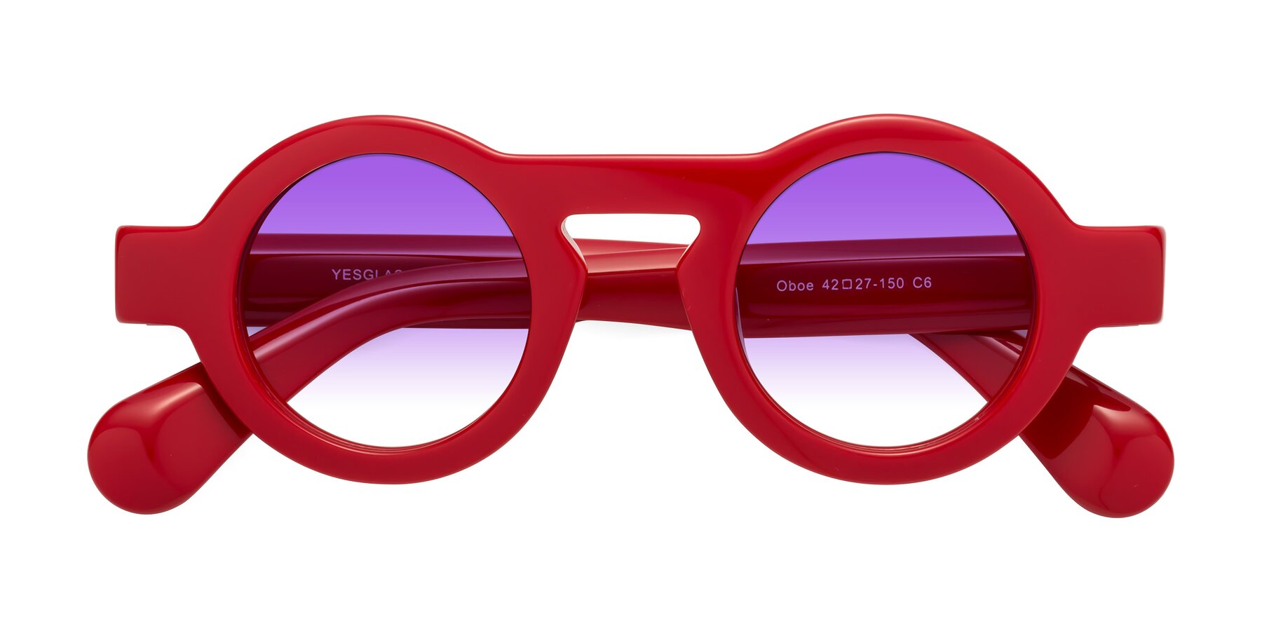 Folded Front of Oboe in Red with Purple Gradient Lenses