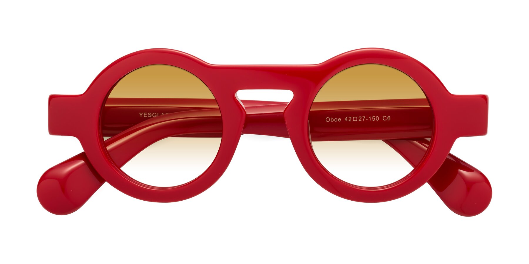 Folded Front of Oboe in Red with Champagne Gradient Lenses