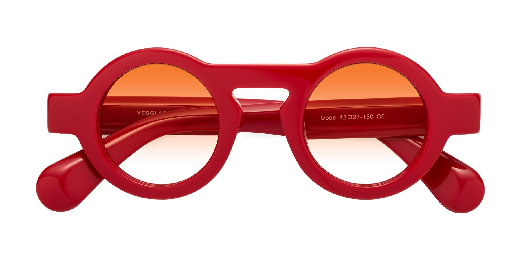 Folded Front of Oboe in Red with Orange Gradient Lenses