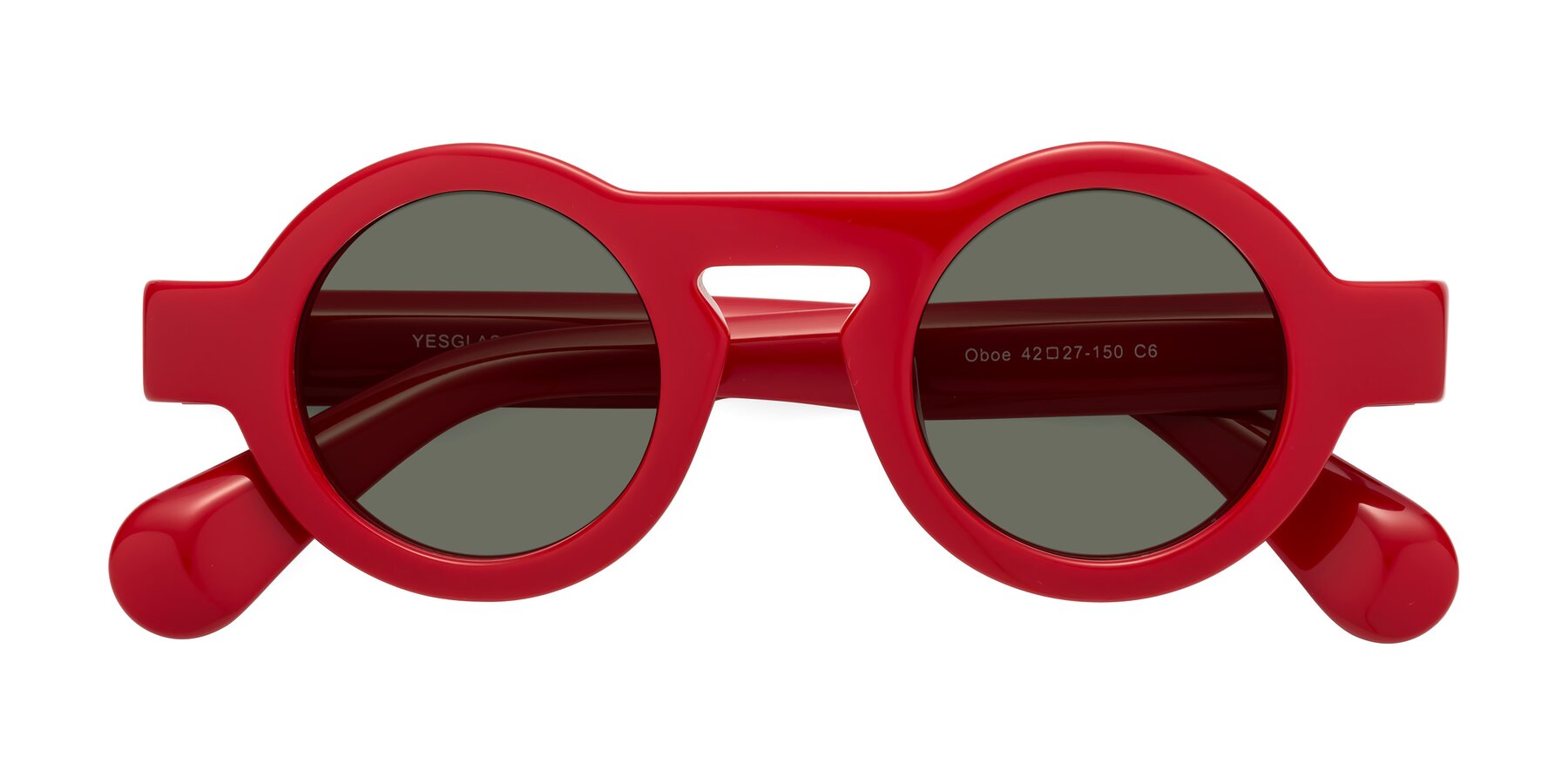 Folded Front of Oboe in Red with Gray Polarized Lenses