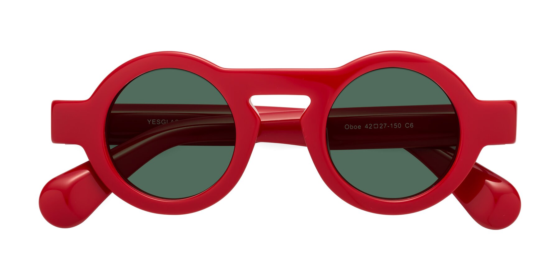 Folded Front of Oboe in Red with Green Polarized Lenses