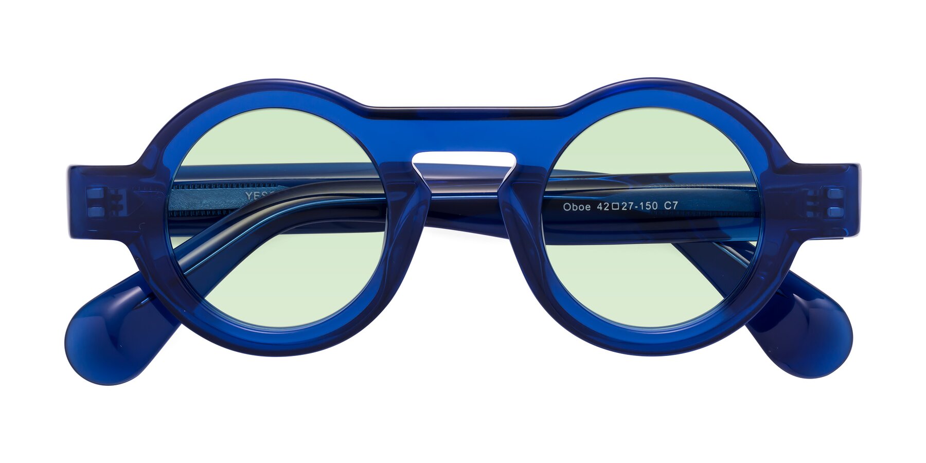 Folded Front of Oboe in Blue with Light Green Tinted Lenses