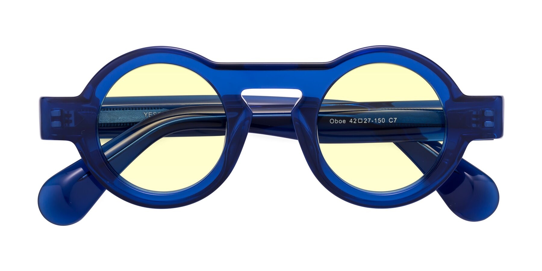 Folded Front of Oboe in Blue with Light Yellow Tinted Lenses