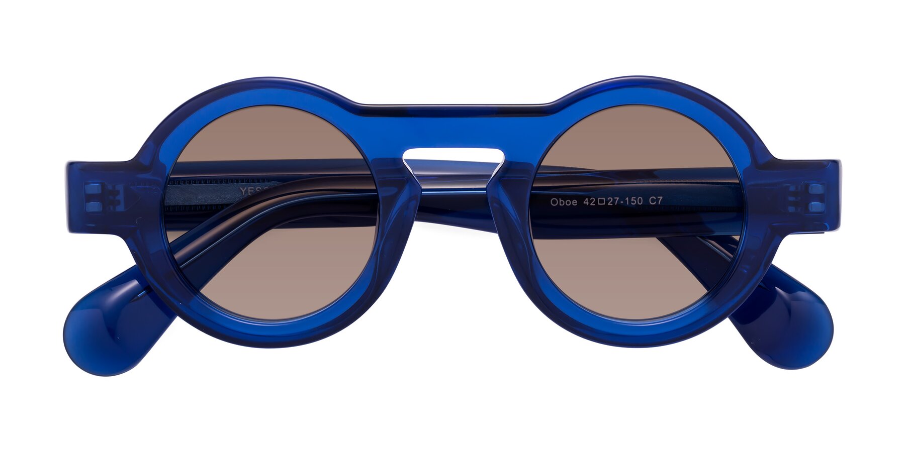 Folded Front of Oboe in Blue with Medium Brown Tinted Lenses