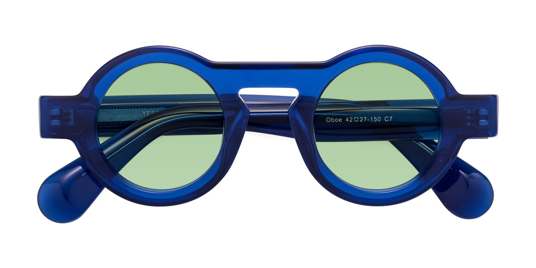 Folded Front of Oboe in Blue with Medium Green Tinted Lenses