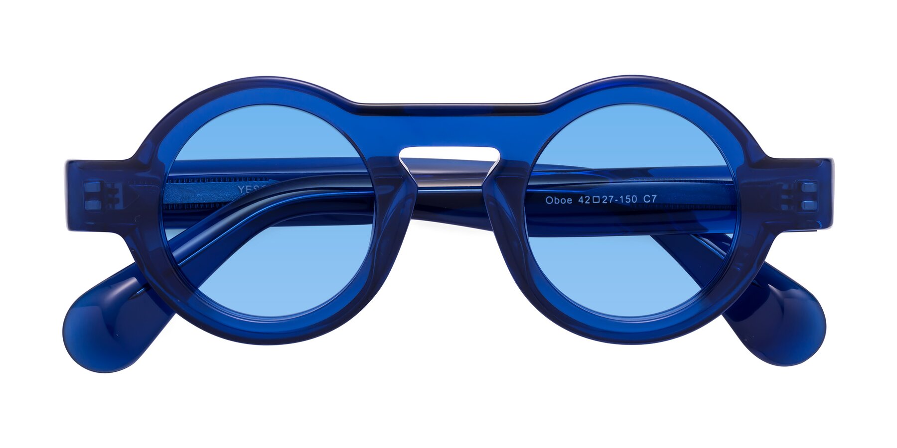 Folded Front of Oboe in Blue with Medium Blue Tinted Lenses