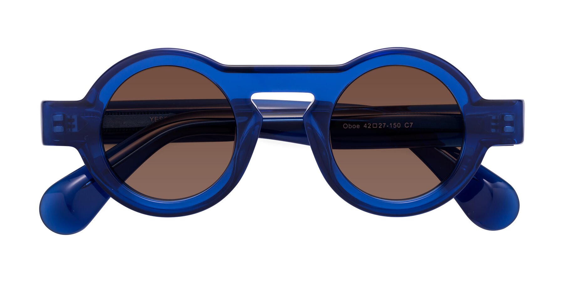 Folded Front of Oboe in Blue with Brown Tinted Lenses