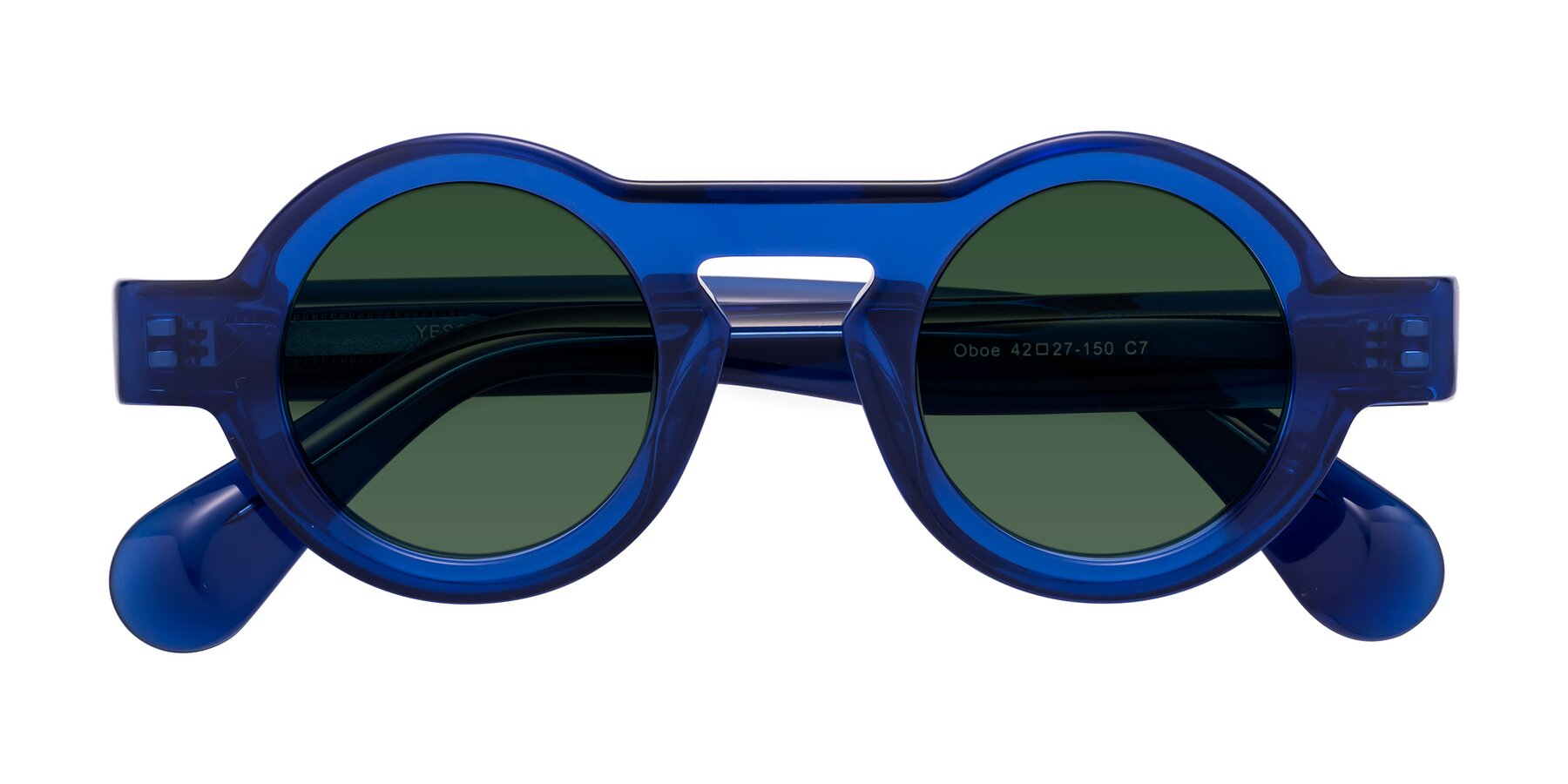 Folded Front of Oboe in Blue with Green Tinted Lenses