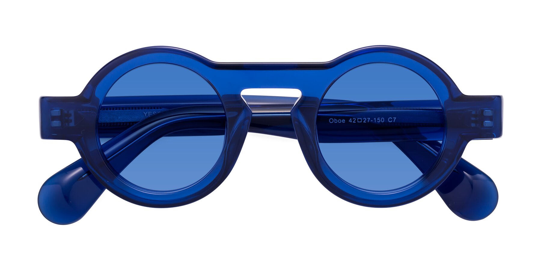 Folded Front of Oboe in Blue with Blue Tinted Lenses
