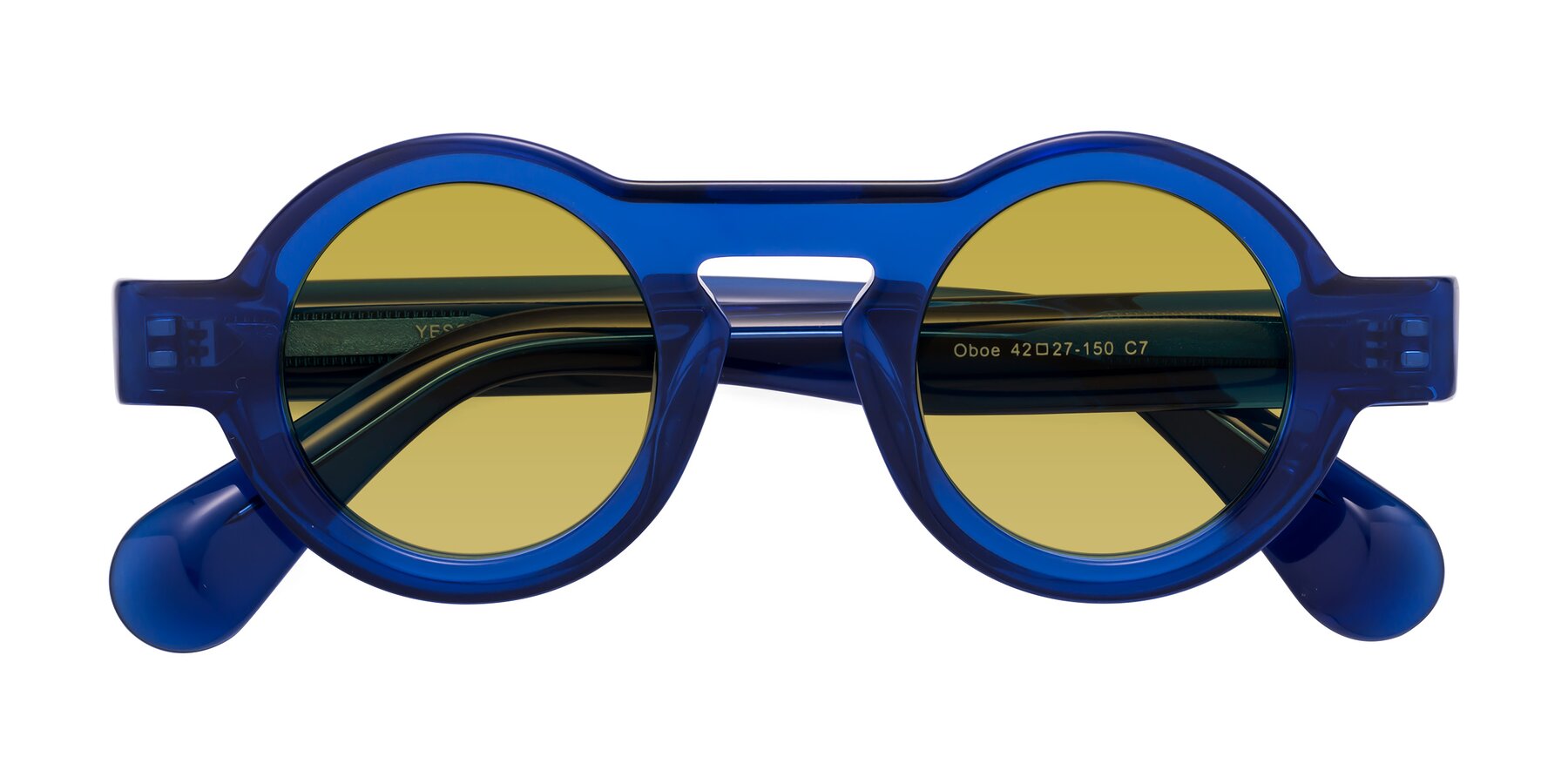 Folded Front of Oboe in Blue with Champagne Tinted Lenses