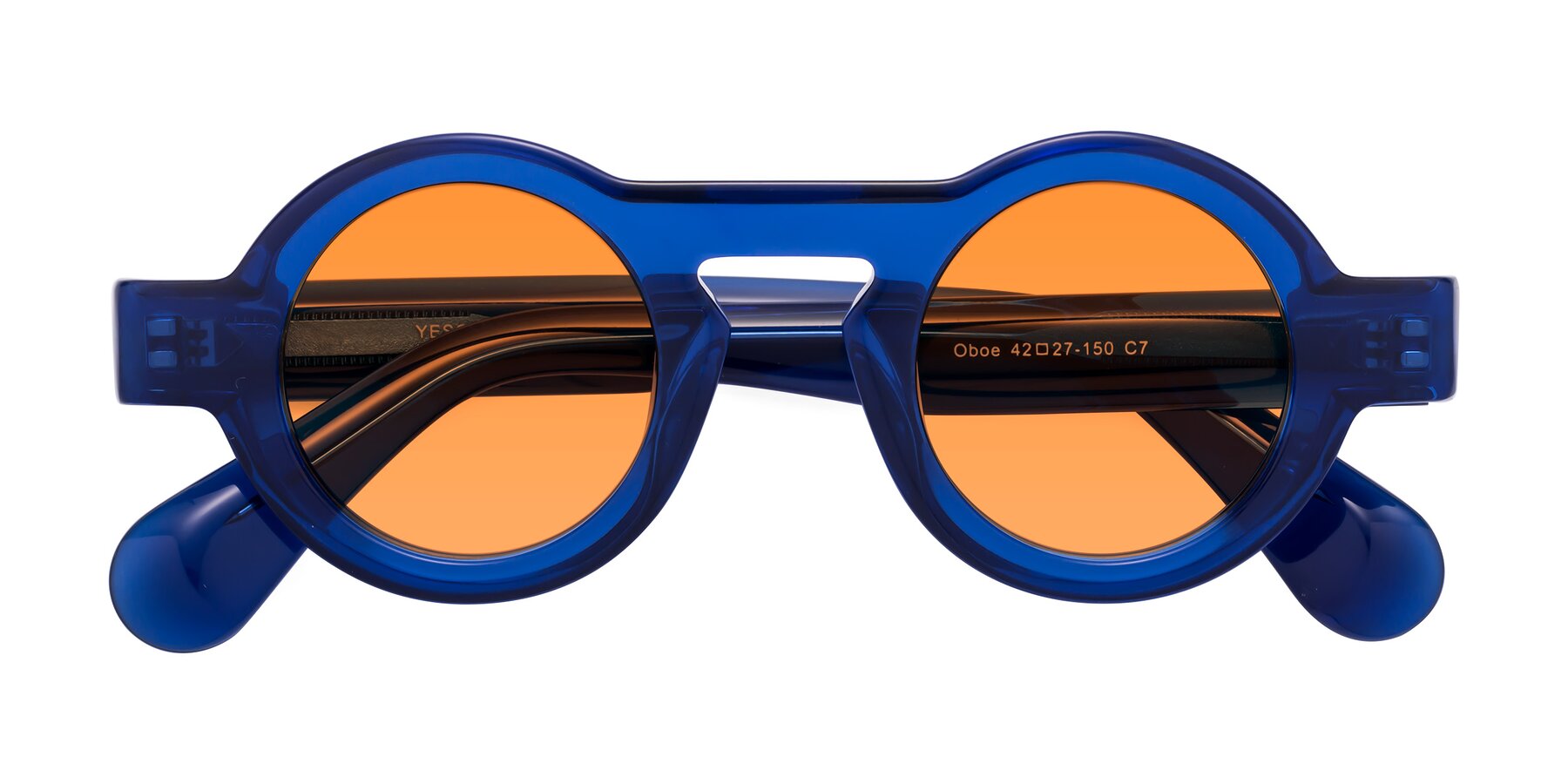Folded Front of Oboe in Blue with Orange Tinted Lenses