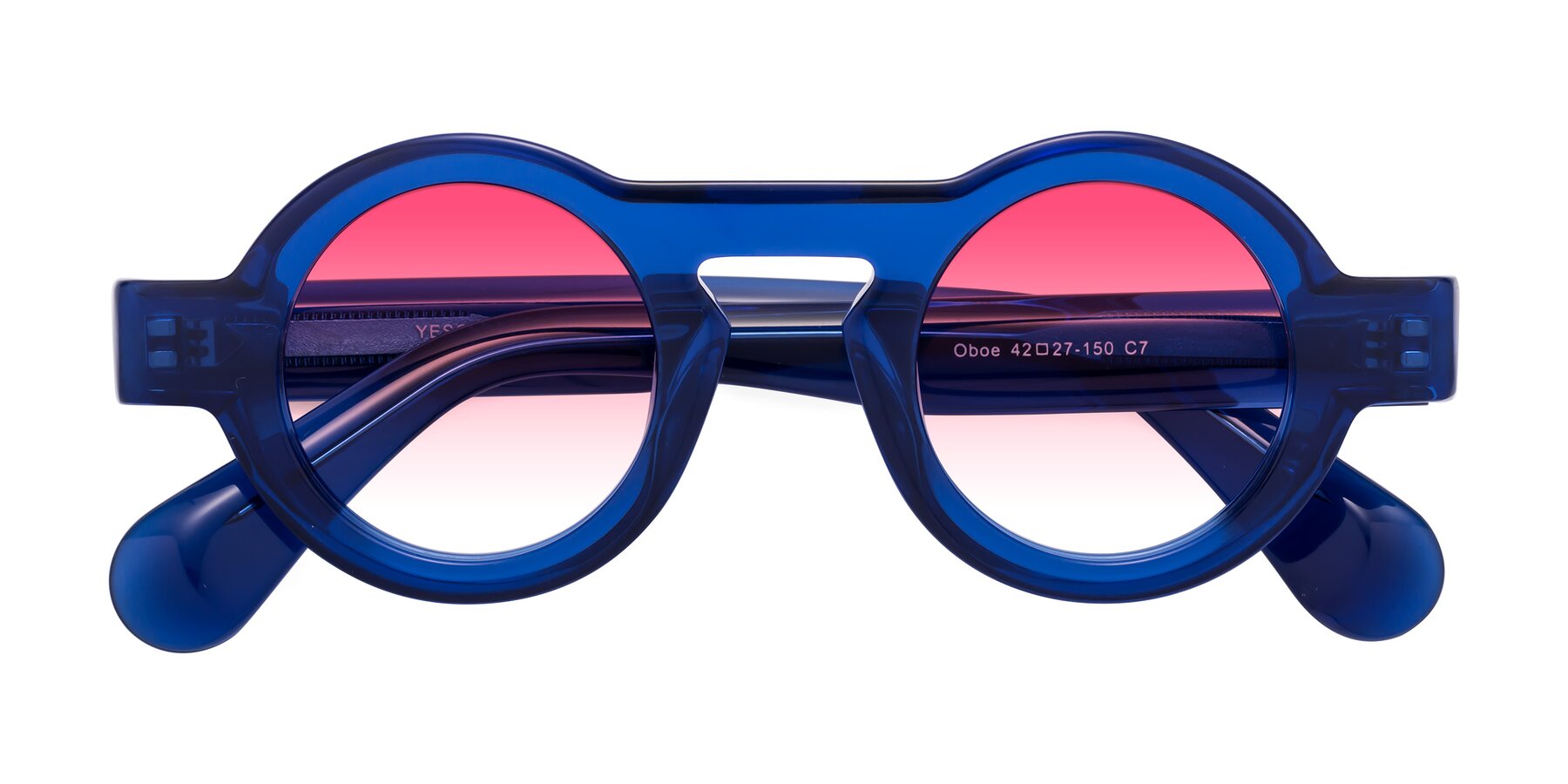 Folded Front of Oboe in Blue with Pink Gradient Lenses