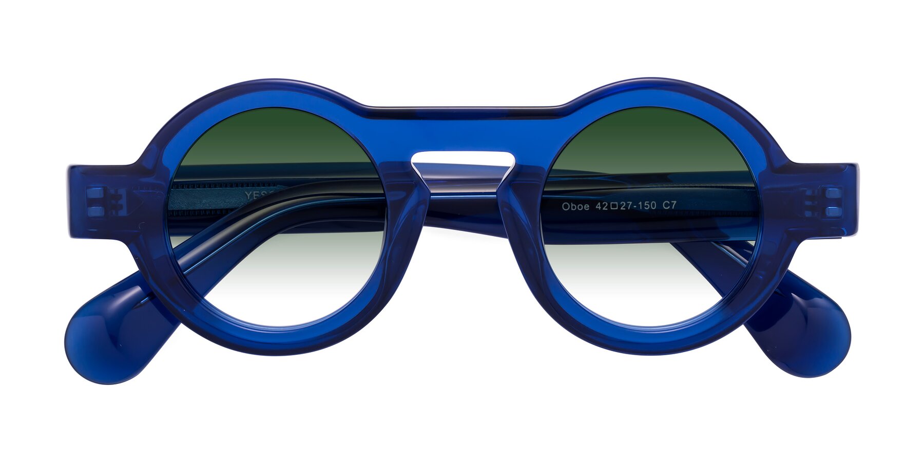 Folded Front of Oboe in Blue with Green Gradient Lenses