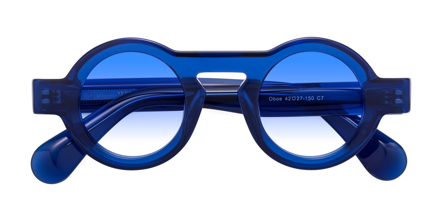Folded Front of Oboe in Blue with Blue Gradient Lenses
