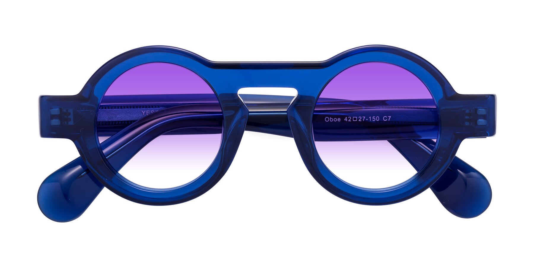 Folded Front of Oboe in Blue with Purple Gradient Lenses
