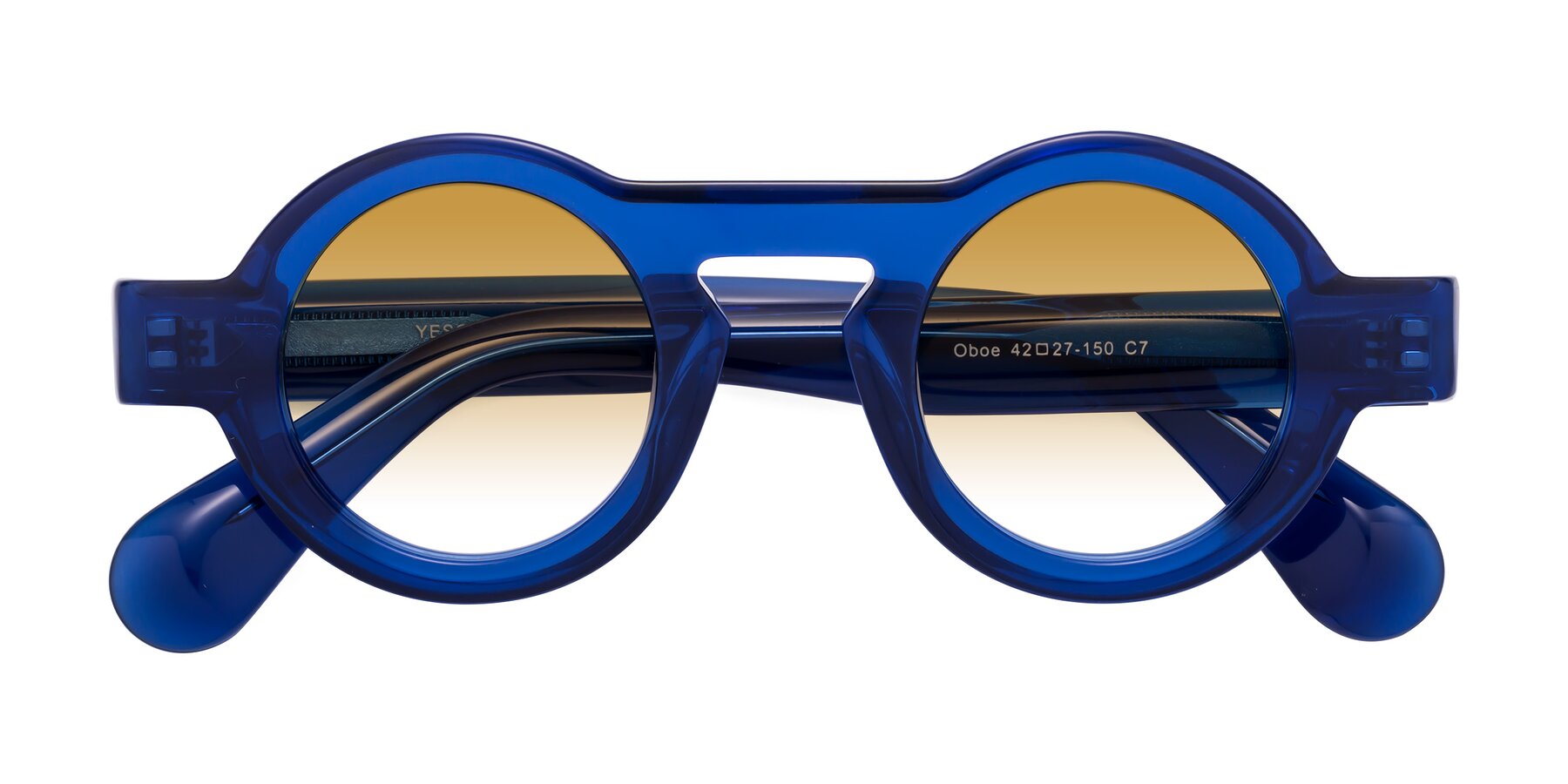 Folded Front of Oboe in Blue with Champagne Gradient Lenses